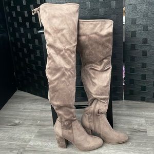 Taupe Over the Knee Boots. Stretches to fit. BRAND NEW!